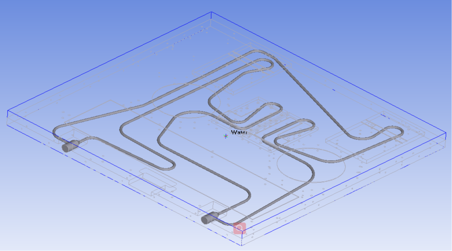 Упрощенная модель и источник тепла в программе Ansys
