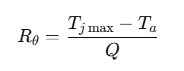 Формула расчета термического сопротивления (Rθ)